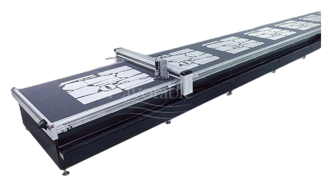 favorable single-ply cutter on a vacuum bed
